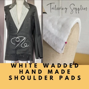 WEISSE WATTEN SCHULTERPOLSTER - JACKEN - SCHNEIDERZUBEHÖR - HANDGEFERTIGT - - Bild 1 von 5