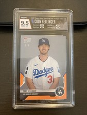 2021 Topps Now Road to Opening Day CODY BELLINGER Orange 1/5 Graded HGA 9.5