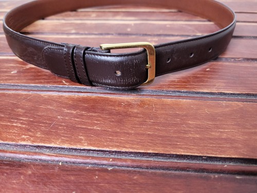 Cintura Coach 34" marrone moka pelle bovina 5800 fibbia ottone massiccio abito uomo