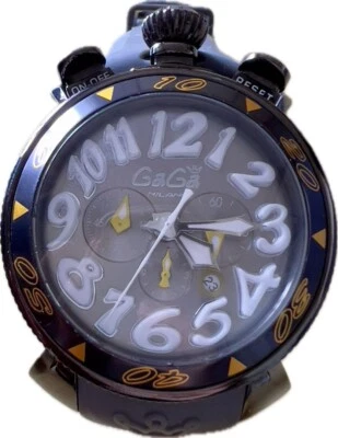 Reloj GaGa Milano Manuale 48 mm Cronógrafo Fecha Esfera Gris Cuarzo con Caja Usado JPN Foto 1 de 4