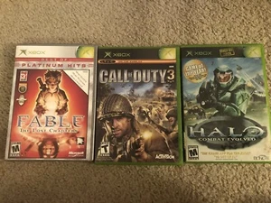 Xbox Original Game Lot Microsoft Halo , Fable , Call of duty 3 LOT OF 3 TESTED  - Picture 1 of 20