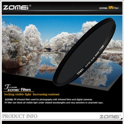ZOMEI 25-82mm IR Filter 720nm X-Ray Infrared Filter For Canon Sony Nikon Camera  - Image 1 of 4