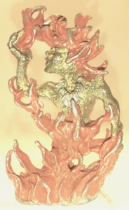 Fire Elemental Zinn Figur # 1216 2"H Miniatur etwas bemalt - Bild 1 von 4