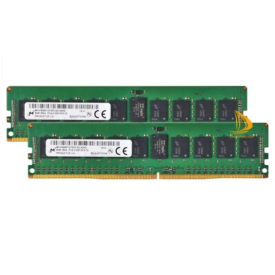 Micron 2x 8GB 1RX4 DDR4 2133P PC4-17000mhz 288pin REG-Server Desktop Memory RAM - Image 1 of 4
