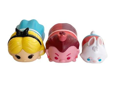 Disney Tsum Tsum Vinyl Figure Lot 3 Alice In Wonderland Queen of Hearts Rabbit Cover