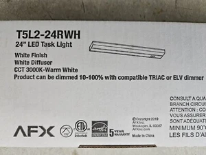 AFX 24” UNDERCABINET LED LIGHTS WHITE W DIFFUSER, T5L2-24RWH - Picture 1 of 1