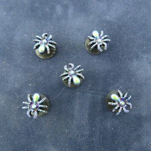 SPIDERS Shoe Charms for Shoes Wristbands Set of 5 Chameleon Purple Blue Spider - Picture 1 of 6