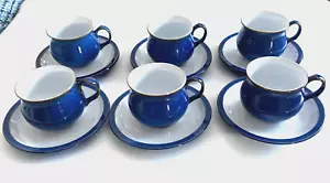 Denby Imperial Blue Cup and Saucer Tea Coffee Cup 1 2 3 4 5 OR 6 Excellent - Picture 1 of 13