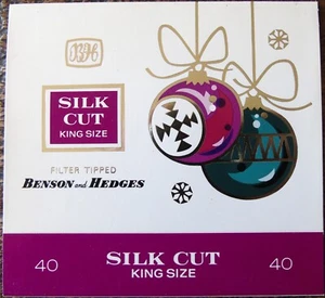 Vintage Benson & Hedges Silk Cut Outer Christmas Sleeve For 40 Cigarettes 1970s - Picture 1 of 2