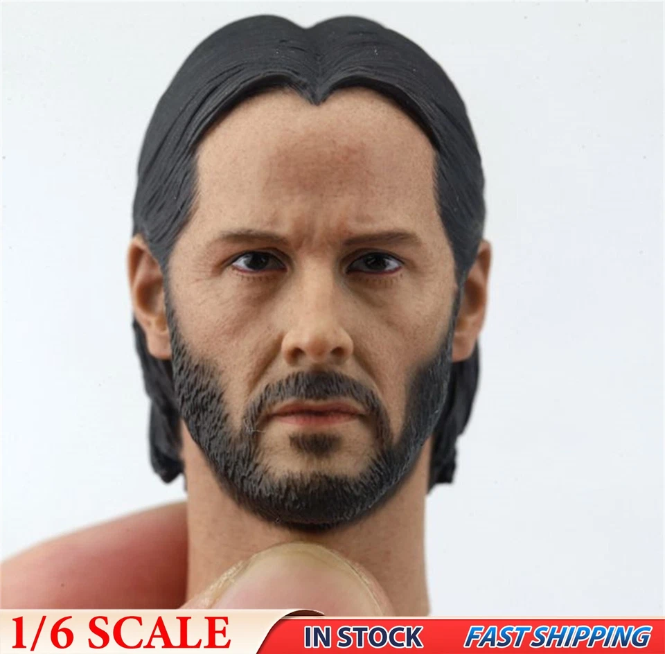 1/6 StarsReeves John Wick Man Head Sculpt Fit 12" Hot Toys Worldbox Body Figure - Image 1 of 4