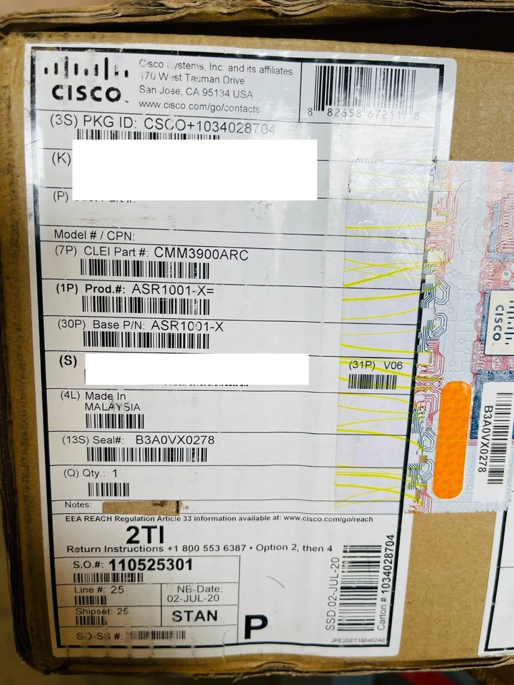 CISCO ASR1001-X 6-Port Gigabit SFP Router 8GB DRAM ASR1001X/K9 Dual PS - Image 1 of 1