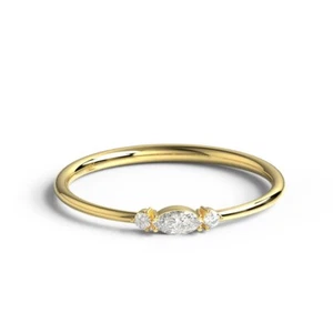 Anillo de boda apilable regalo nupcial oro amarillo 14k joyas de diamantes naturales - Imagen 1 de 6