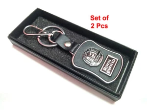 Faux Leather Metallic Hook Keychain Keyring Set fit for Royal Enfield - Imagen 1 de 4