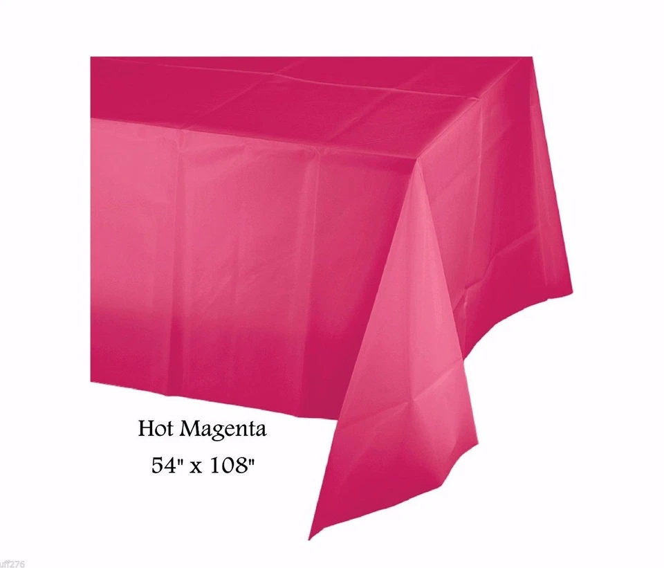 Hot Pink Table Covers Bachelorette Birthday Craft Show  54" x 108" Tablecloth 2p - Image 1 of 1