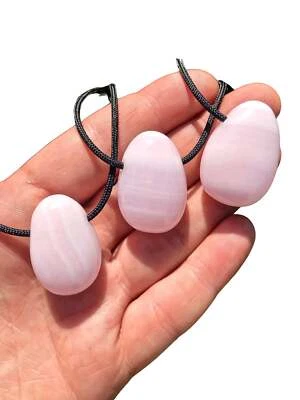 Collar de calcita de mangano en 28" ajustable Cordón - Colgante lágrima pulida Foto 1 de 4