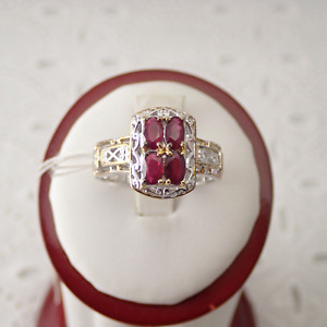 Gems en Vogue Michael Valitutti NH Palladium Plated Sterling Ruby Size 8.75 Ring