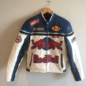 RED BULL Men's Motorbike Motorcycle Racing Leather Jacket - Biker Jacket Moto GP - Picture 1 of 10