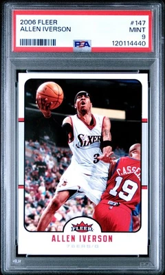 PSA 9 🔥 2006 Fleer 篮球 #147 Allen Iverson 费城 76 人队 👀 4 流行 — 第 1/3 张图片