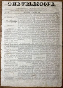 Newspaper / Telescope Published Weekly by W Beach Editor and Proprietor Saturday - Imagen 1 de 1