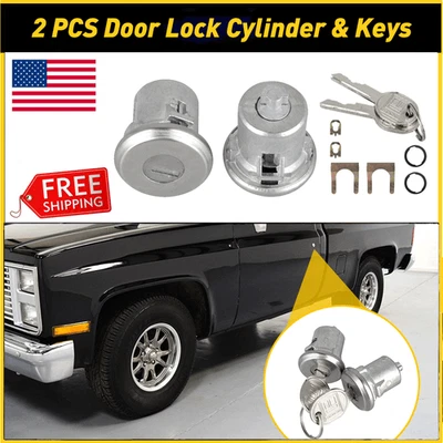 for Chevrolet Truck C10 C20 C30 1500 SUV Door Lock Cylinder w/2xKeys Accessories - Image 1 of 4