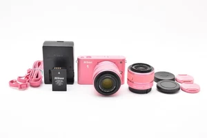 [1913 shots] Nikon 1 J1 Pink 10.1MP Mirrorless Camera 10-30mm 30-110mm [Exc++] - Picture 1 of 12