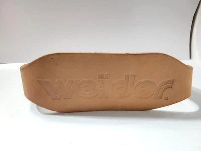 Cinturón de levantamiento de pesas de cuero Weider bronceado levantamiento gimnasio entrenamiento talla 29-33 EE. UU. espalda Foto 1 de 3