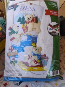 Bucilla Kit Applique Calza Feltro 18 Amici Orso Polare Lungo 89465E - Foto 1 di 6