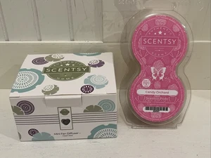 Scentsy Mini Fan Diffuser Portable USB Heart Red + Scent Candy Orchard Pod - Picture 1 of 22