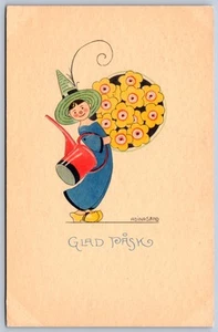K26/ Künstler signierte Postkarte um 1910 Adinasand Glad Pask Schweden Schuhe 128 - Bild 1 von 4