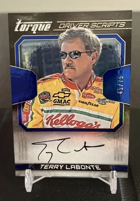 2017 Panini Torque - Driver Scripts Terry Labonte #DS-TL Blue /75 Autograph HOF - Image 1 of 2