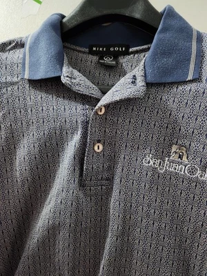 Camisa de golf Nike para hombre L gris azul polo manga corta timbre geométrico elástico de colección Foto 1 de 4