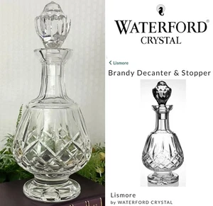 Neu! Vintage Waterford Kristall Lismore Brandy Weinkaraffe mit Fuß IRLAND - Bild 1 von 16