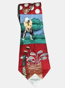 Tabasco Golfer heiße Vintage Krawatte 100 % importierte Seide 57" x 4" klassisch #2 - Bild 1 von 7