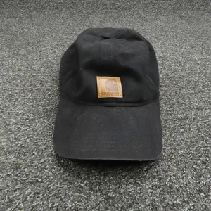 Sombrero Carhartt Gorra Correa Trasera Negro Lona Cuero Parche Bordado Hombres Ropa de Trabajo - Imagen 1 de 4