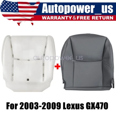 Funda de asiento de cuero gris oscuro y cojín de espuma para 03-09 Lexus GX470 Foto 1 de 4