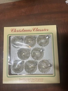 Clásicos de Navidad adornos de vidrio hechos a mano hechos a mano por artesanos europeos - Imagen 1 de 3