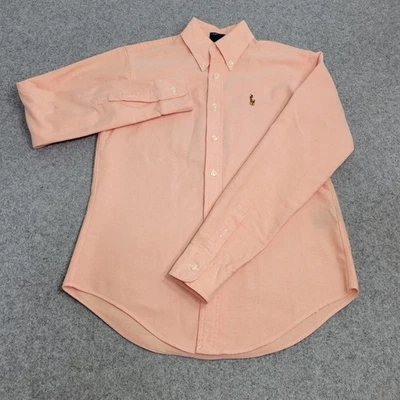 Camisa Ralph Lauren Oxford Mujer 2 Melocotón Calce Clásico Botones Polo Poni Preppy Foto 1 de 4
