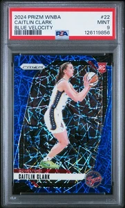Caitlin Clark 2024 Panini Prizm Wnba #22 Blue Velocity Prizm PSA 9 RC - Foto 1 di 2