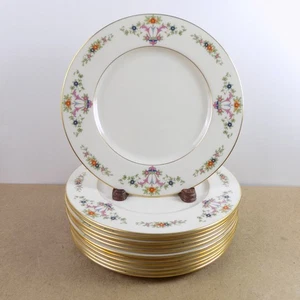 12 Lenox Glenthorne China 10.5" Dinner Plates VGC 1830/0430 Enameled Flowers - Picture 1 of 5