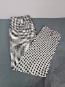 Talbots Pant Womens Size 8 Black & White Stretch Chino Slim Tapered Leg Pants - Picture 1 of 10