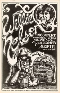 Willie Nelson 1972 Austin, TX Armadillo Framed Concert Poster - Picture 1 of 2
