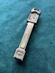 Vintage Brass Door Knocker In The Shape Of A Grandfather Clock 14cms Tarnished - Picture 1 of 7