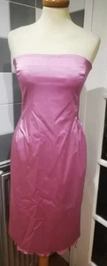 Karen Millen Pink Satin Strapless Formal Pencil Dress- UK 10 - Picture 1 of 7