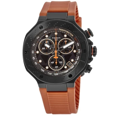New Tissot T-Race Chronograph Black Dial Orange Men's Watch T141.417.37.051.02 - Image 1 of 4