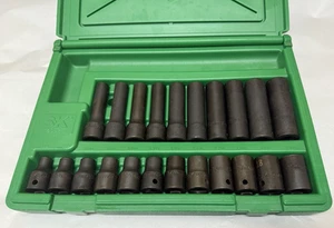 USA S-K Tools 22 pc Metric Deep & Shallow Impact Socket Set 1/2" Drive SK - Bild 1 von 7