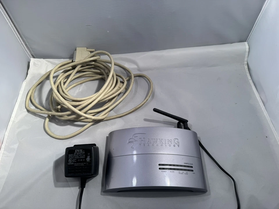 Hawking HWPS12UG Wireless G Print Server - 2 USB/1 Parallel Ports 802.11g Tested - Image 1 of 4