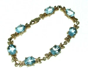 Pulsera De Oro Amarillo De 9 Quilates Y Topacio Para Mujeres - Imagen 1 de 7