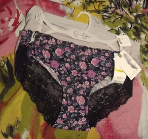 3 NEW JESSICA SIMPSON JS71688RS ULTRA FLIRTY MF LACE BACK HIPSTER PANTIES M - Picture 1 of 2