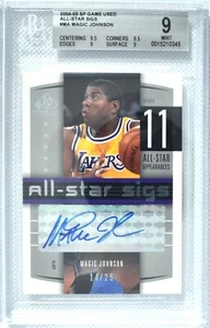Magic Johnson AUTO 2004-05 SP Game Used All-Star Sigs BGS 9 Mint 14/25 - Picture 1 of 3