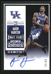 2015-16 Contenders DP Draft Ticket #101B Aaron Harrison Blue jersey Auto/99
